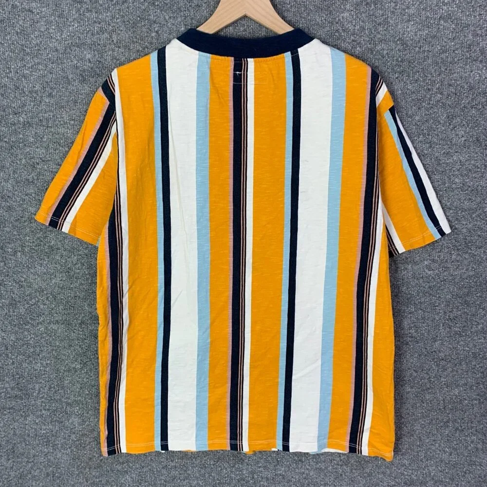 Vintage 90’s Guess T Shirt Mens Sz Medium Short Sleeves Logo Embroidered Striped - Picture 2 of 7